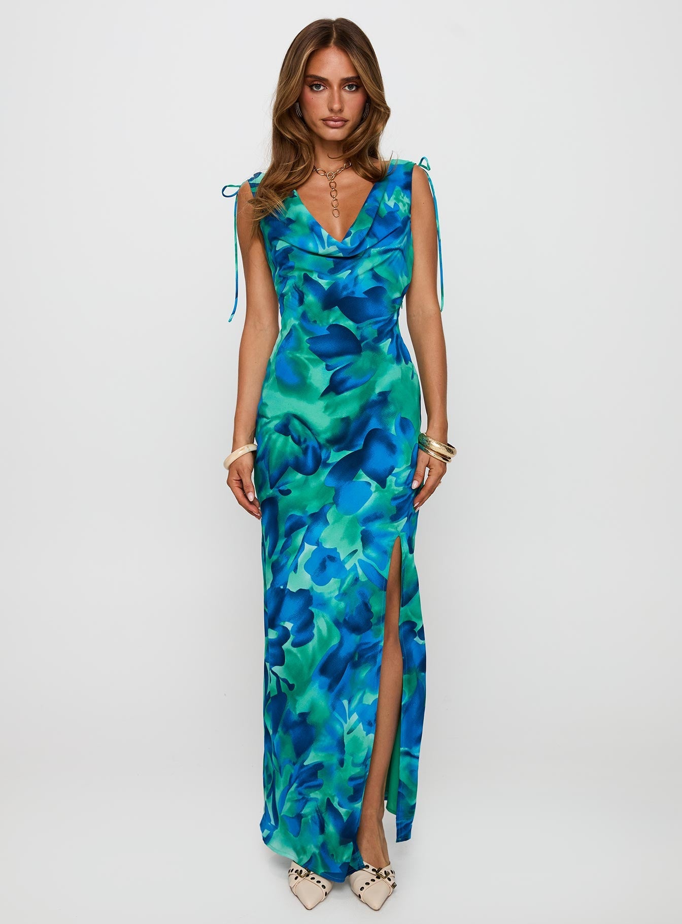 Symphonies Cowl Maxi Dress Multi
