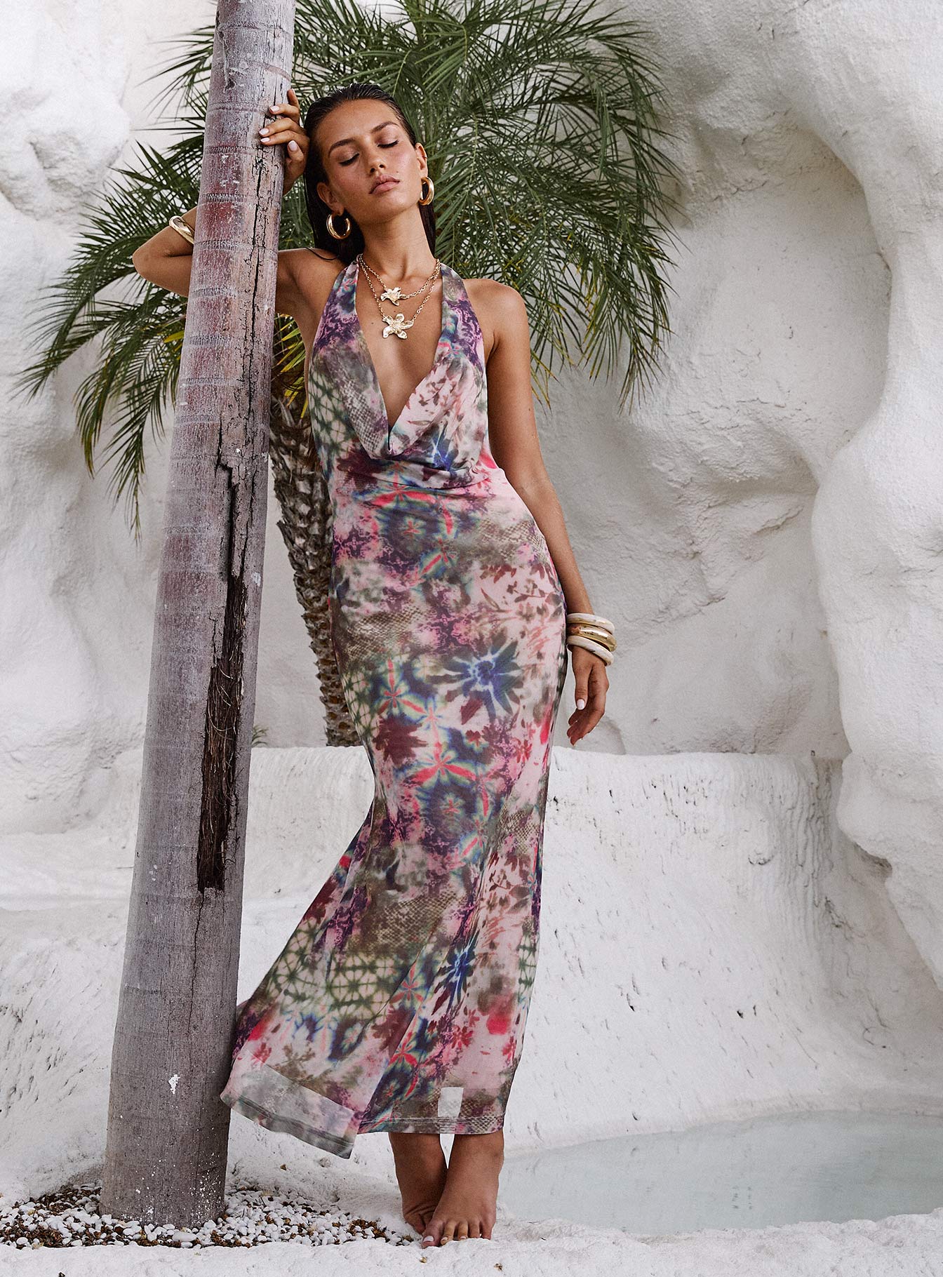 Cassiday Halter Maxi Dress Multi