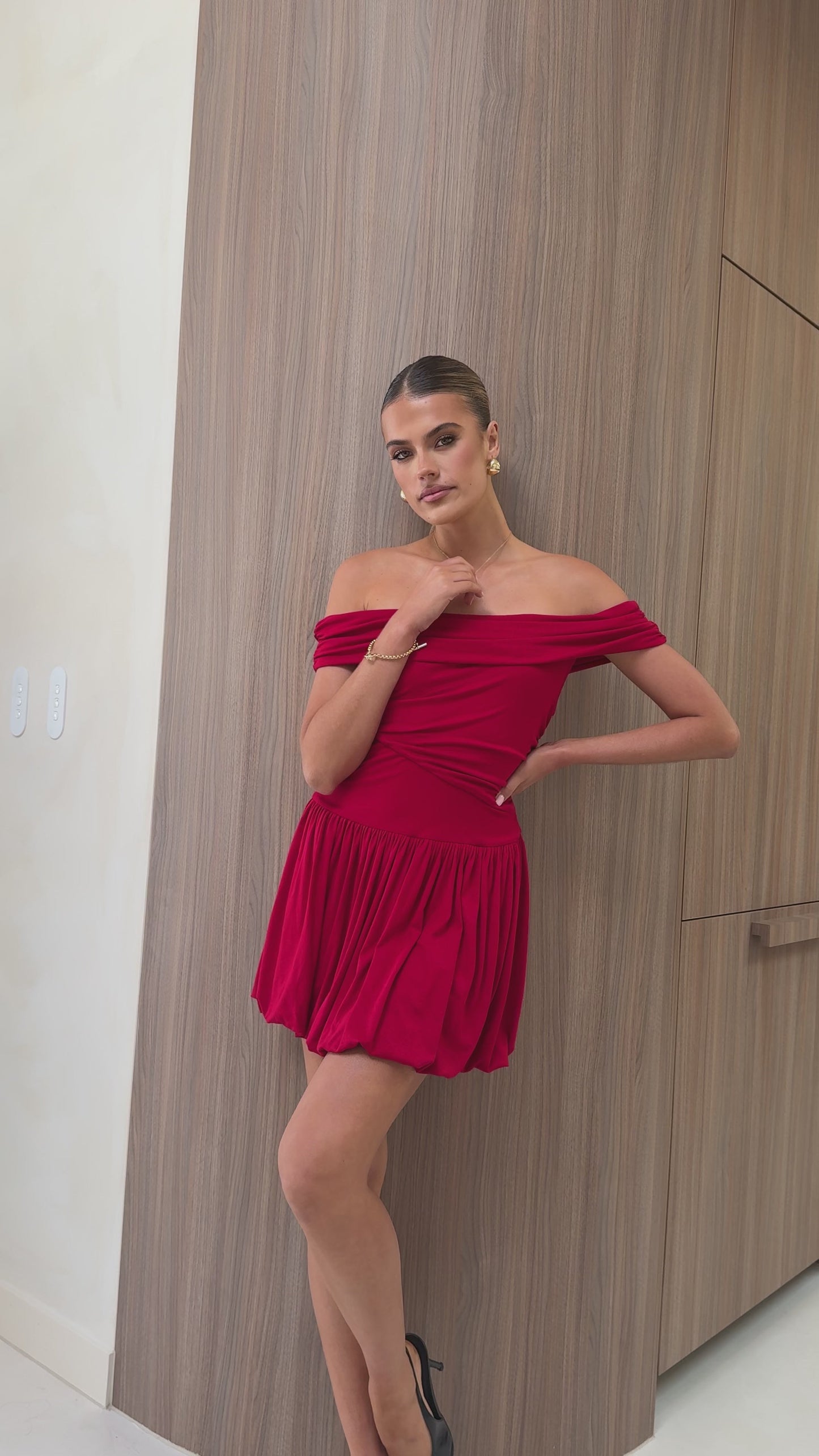 Manalla Mini Dress - Cherry