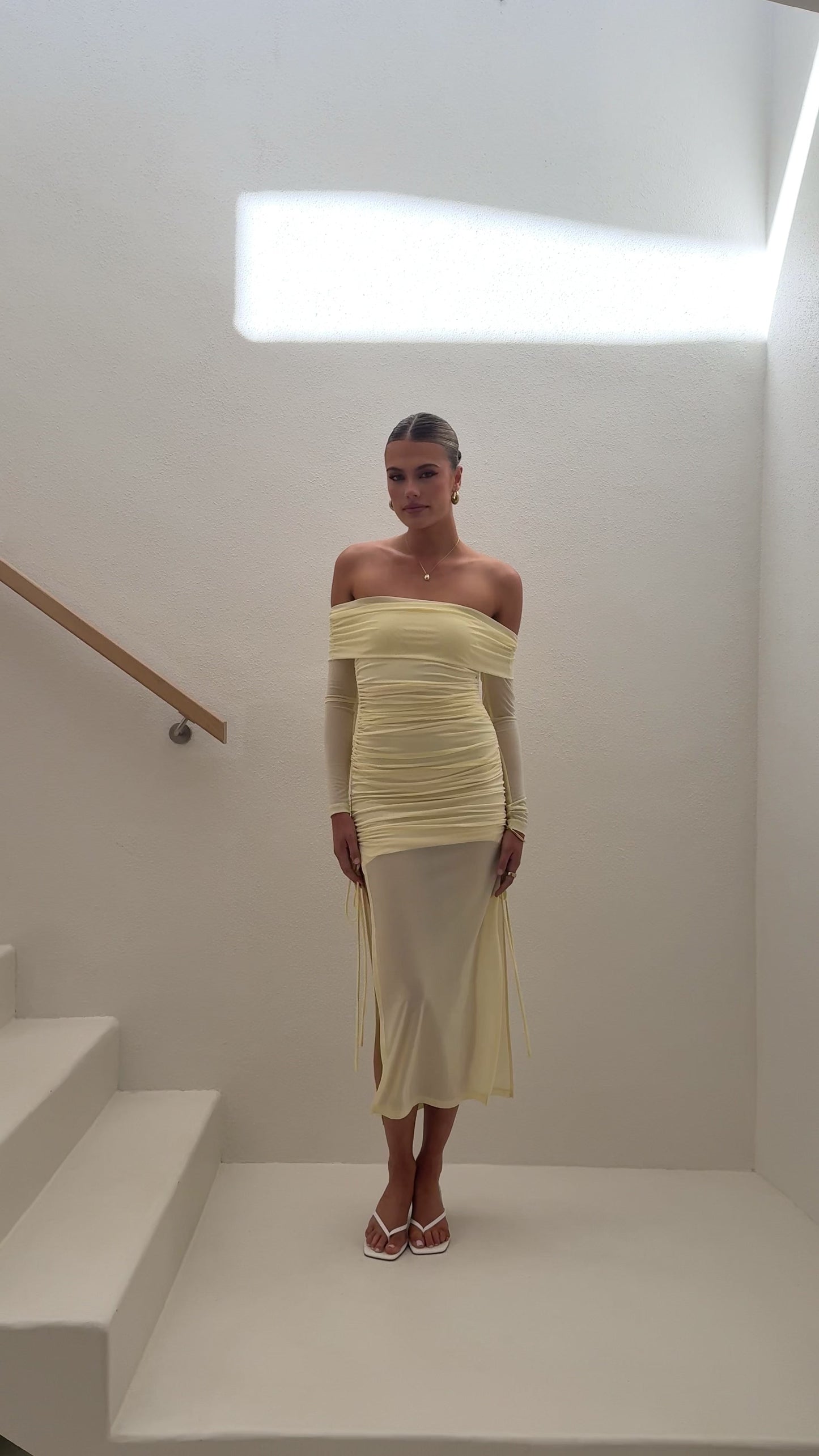 Isadora Off Shoulder Maxi Dress - Yellow